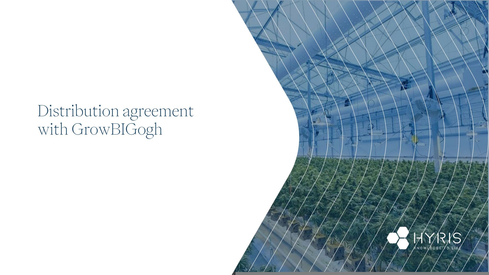 Distributorship agreement with GrowBIGogh